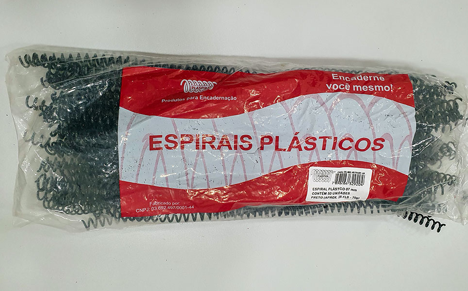 Espiral para Encadernação 12mm Pacote com 50 unidades Plaspiral