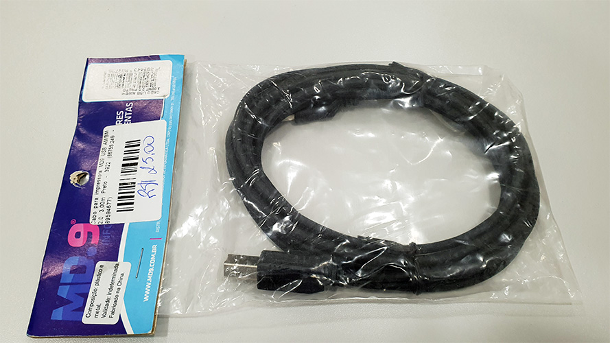 Cabo MD9 Impressora 3,0 Metros USB AM BM