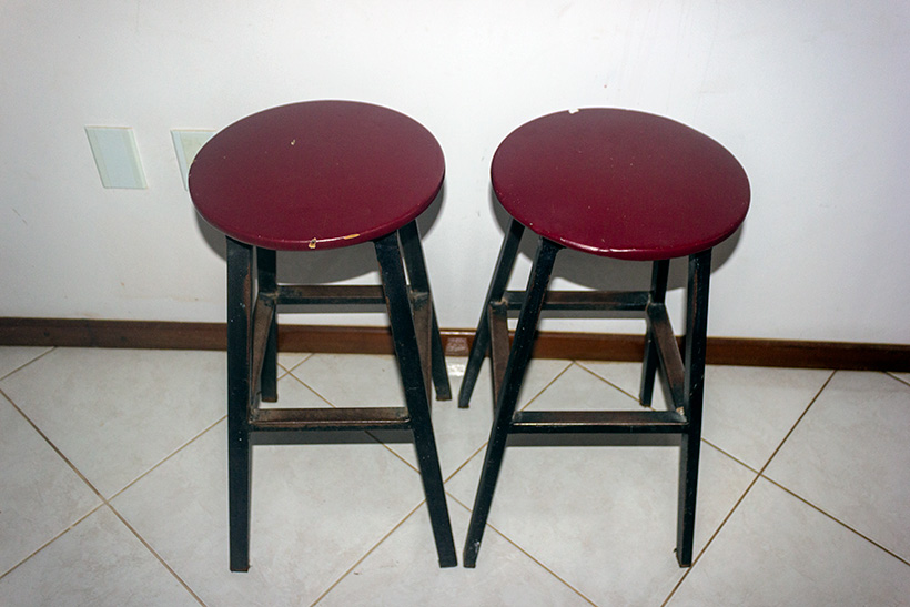 Kit 2 Banquetas Fixa de Ferro Banco Preto 70x40cm