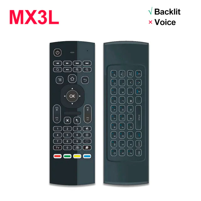 Controle Remoto MX3-L Mic Air Mouse Inteligente Voz 2.4G RF Para Android TV Box