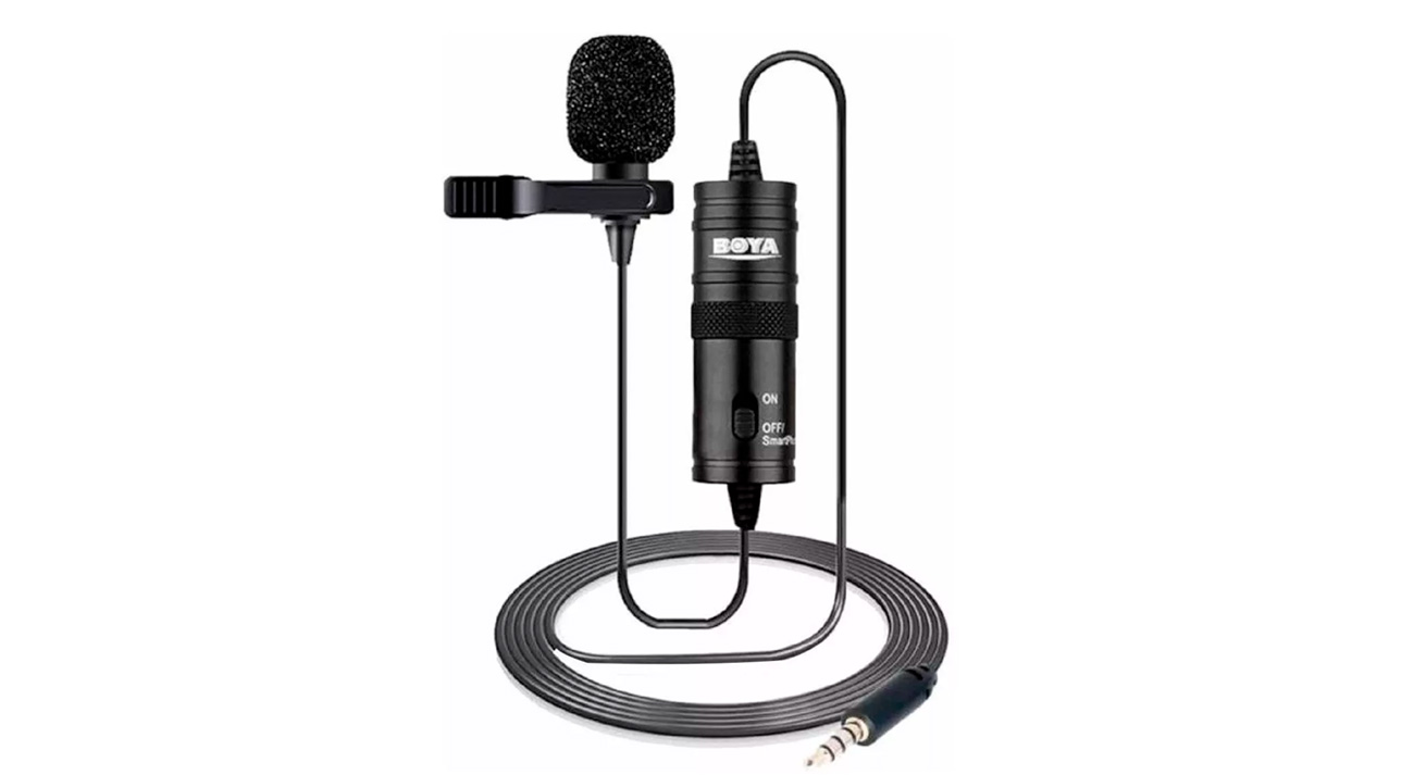 Microfone de Lapela BOYA BY-M1, Omni Direcional, Preto