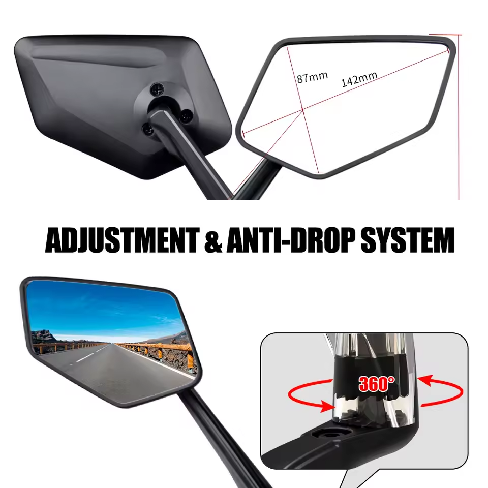 KIT Espelho retrovisor de guidão de bicicleta À prova de choque e durável