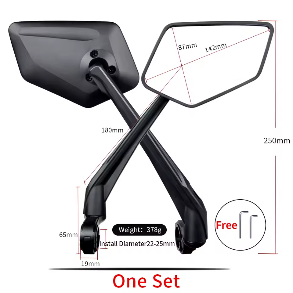 KIT Espelho retrovisor de guidão de bicicleta À prova de choque e durável